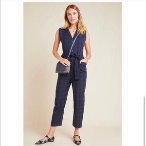 NWOT Anthropologie plaid jumpsuit